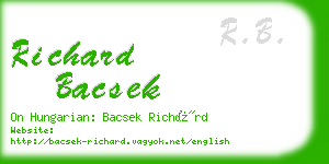 richard bacsek business card